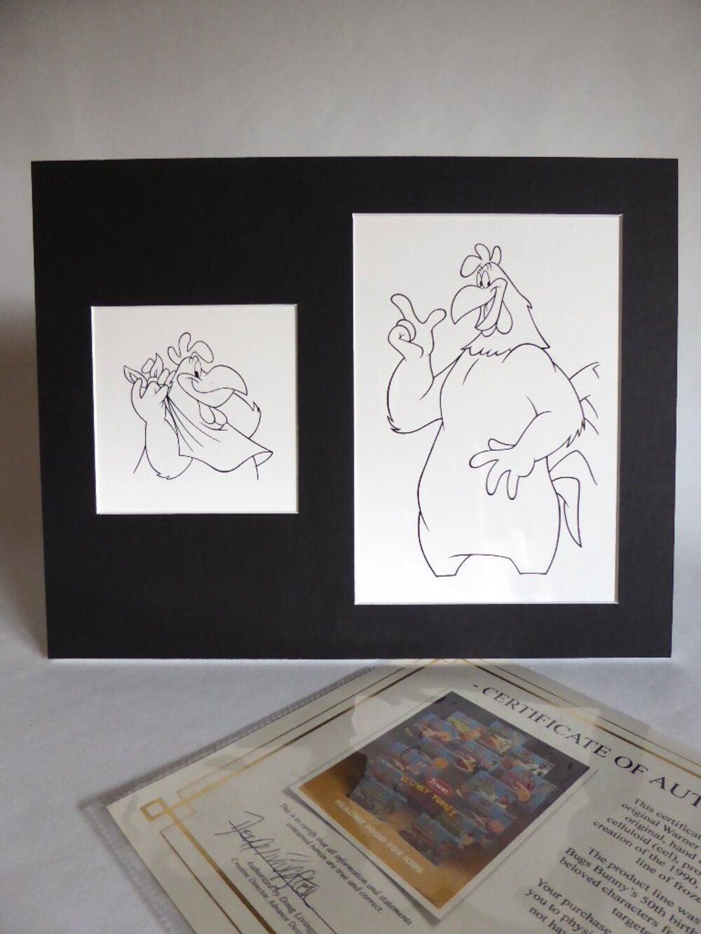 OOAK LOONEY TUNES WARNER BROS. PRODUCTION CEL ARTWORK FOGHORN LEGHORN (w/ C of A